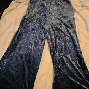 a new day Blue Casual Bottoms Soft Stretchy Material Velvet